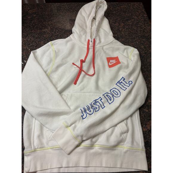 Nike Other - Nike White Hoodie Just Do It Size S